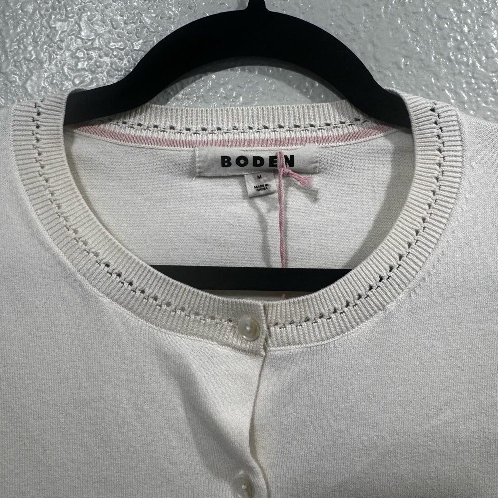 New Boden Catriona Cream Button Down Women's Cardigan Size Medium - Picture 10 of 16